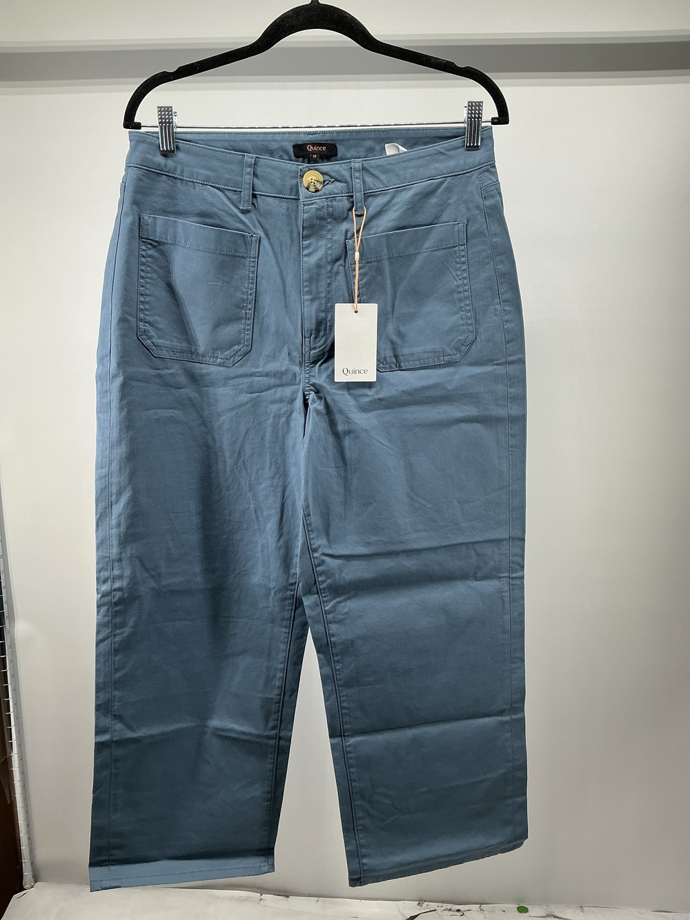 Organic Stretch Cotton Chino Cropped Wide Leg Pants